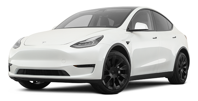 Image of a white Tesla Model Y